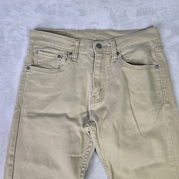 Levis 512 Slim Taper Jeans Mens 30x29 Khaki Stretch Denim Casual Pants Tan - Picture 3 of 8